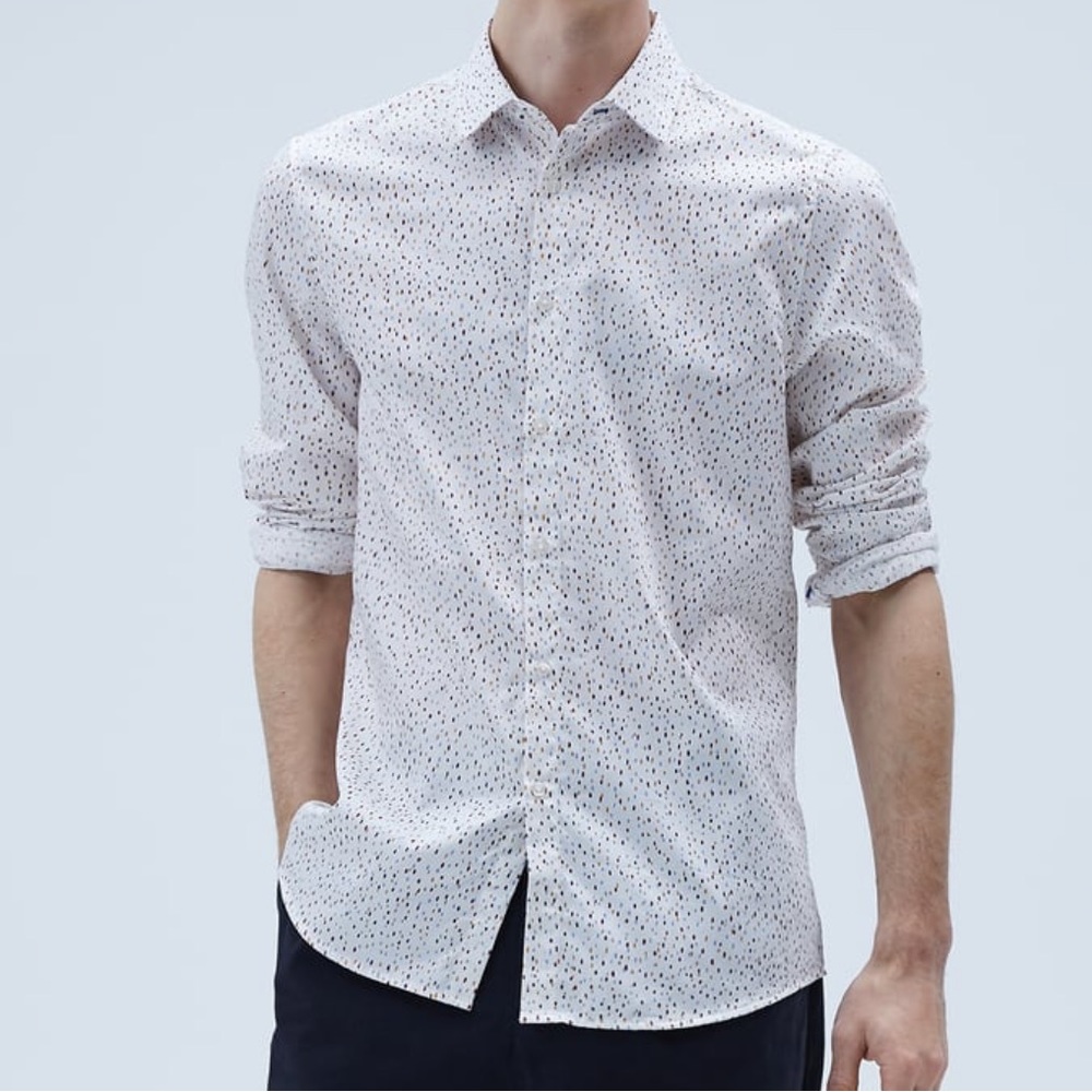 BNWT ZARA MAN | MULTI COLOR BUTTON DOWN DRESS SHIRT TOP LONG SLEEVE M